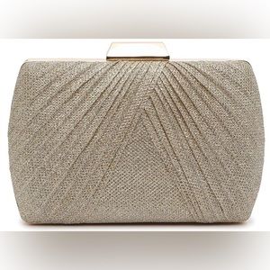 Kelly & Katie Gold Clutch with Chainlink Strap
